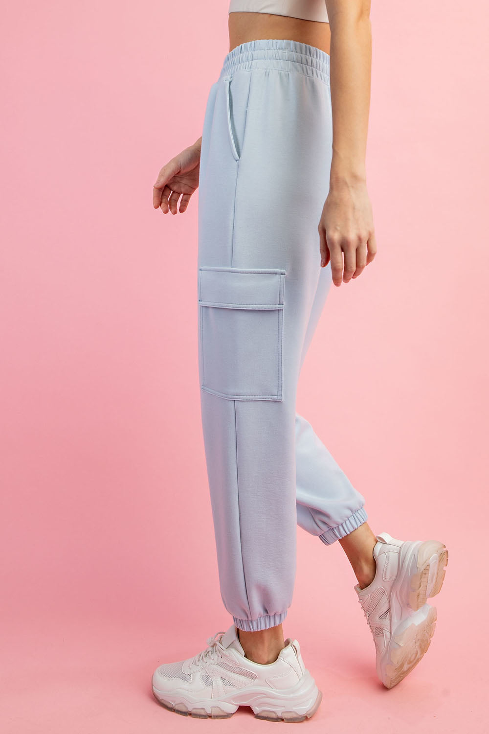 MODAL POLY SPAN SCUBA CARGO JOGGER PANT WITH POCKETS BUTTER SOFT