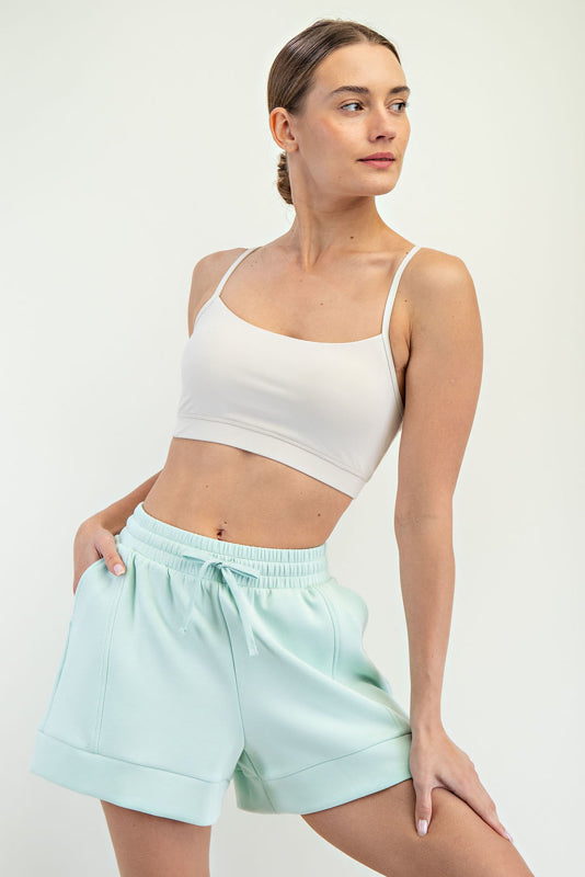 MODAL POLY SPAN SCUBA PLEAT CASUAL SHORT