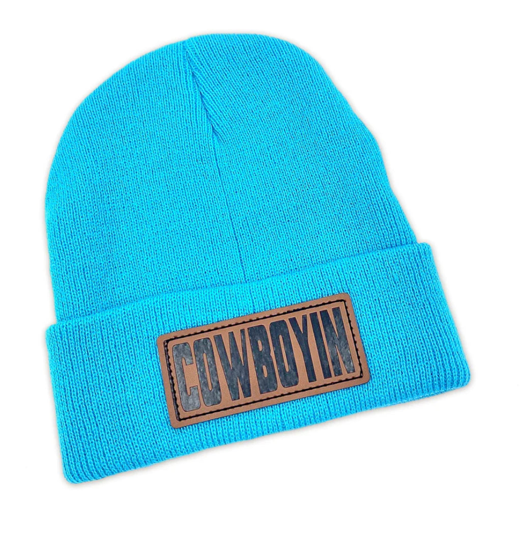 Cowboyin' Leather Patch Beanie - Assorted Colors - infants, toddlers & youth