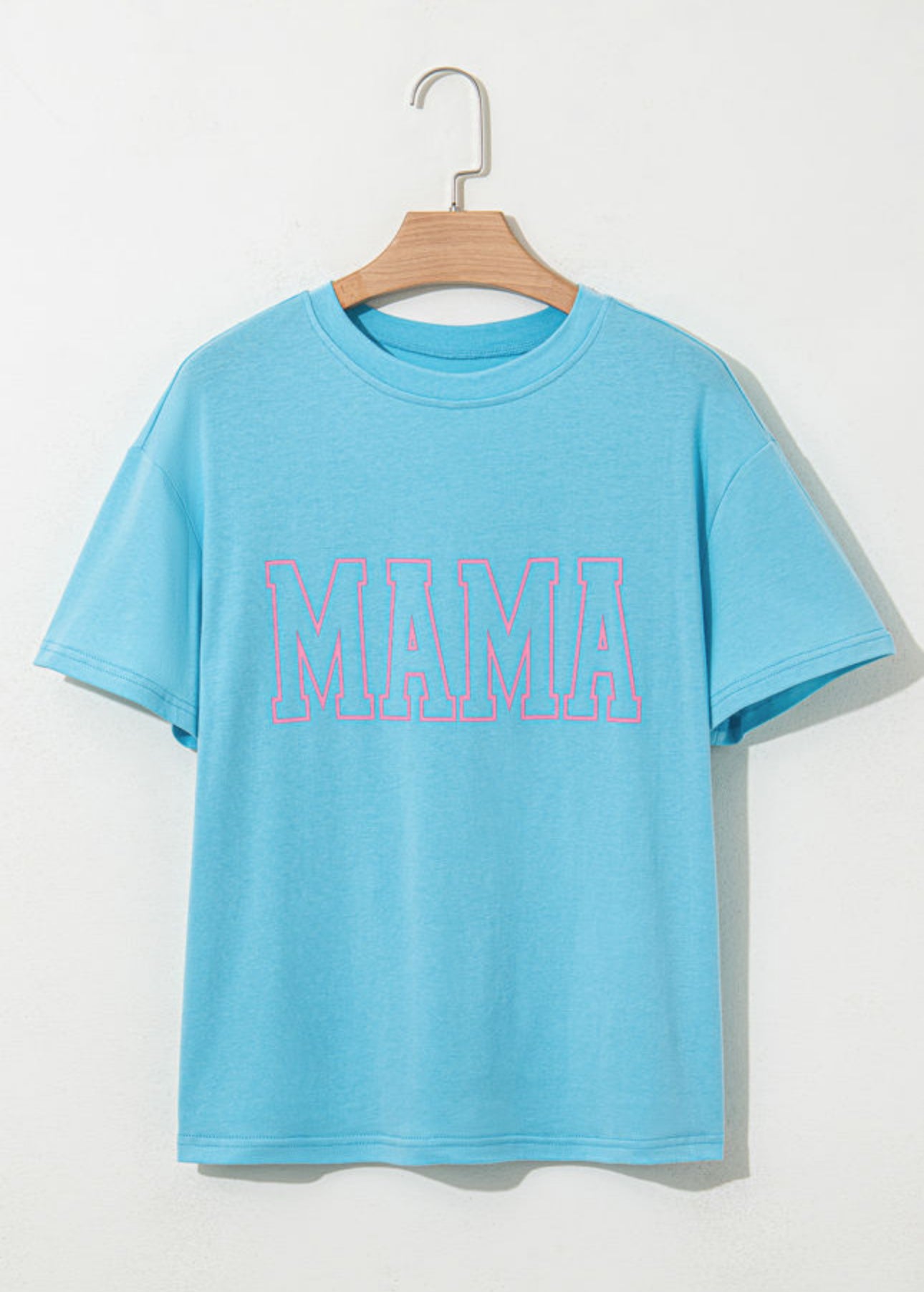 MAMA Letter Graphic Neon T Shirt