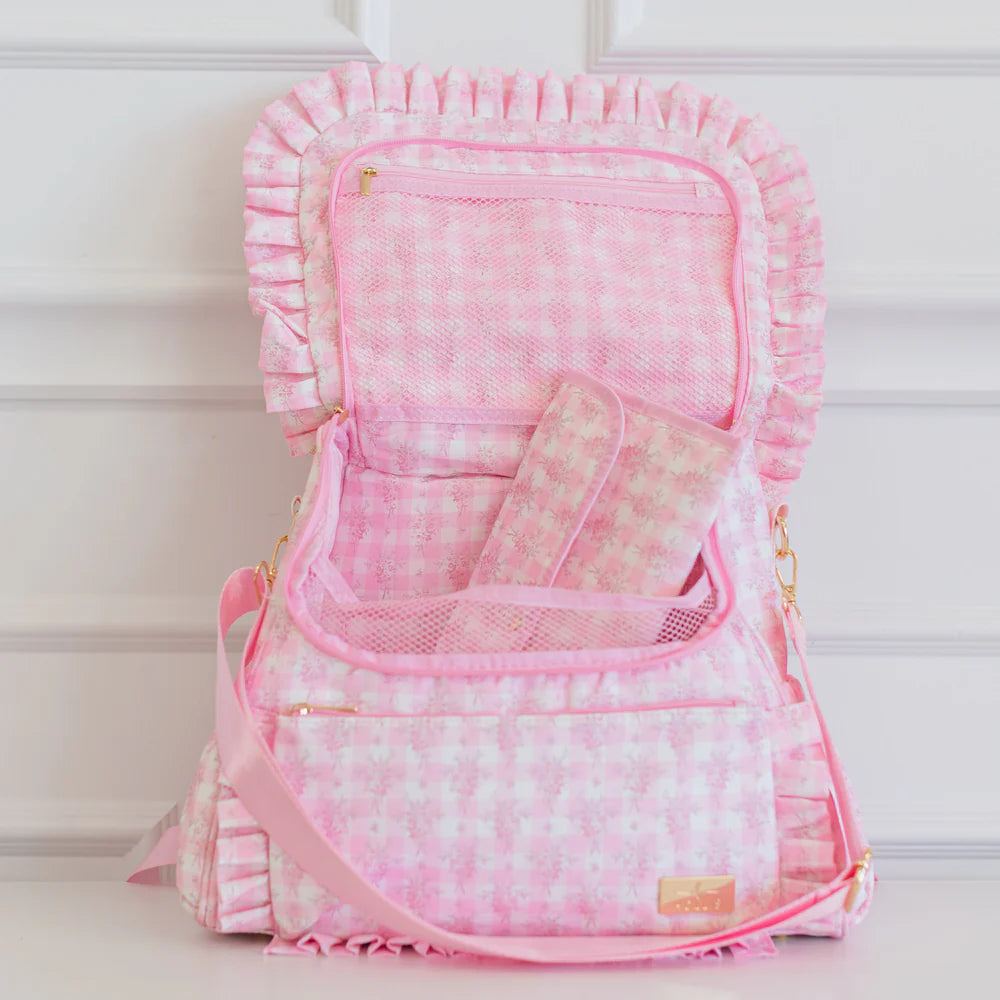 HOLLIS RUFFLED NYLON DIAPERBAG BACKPACK (monogram available)