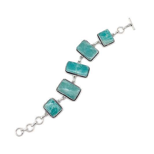 Kashi Semiprecious Stone Link Bracelet – Amazonite