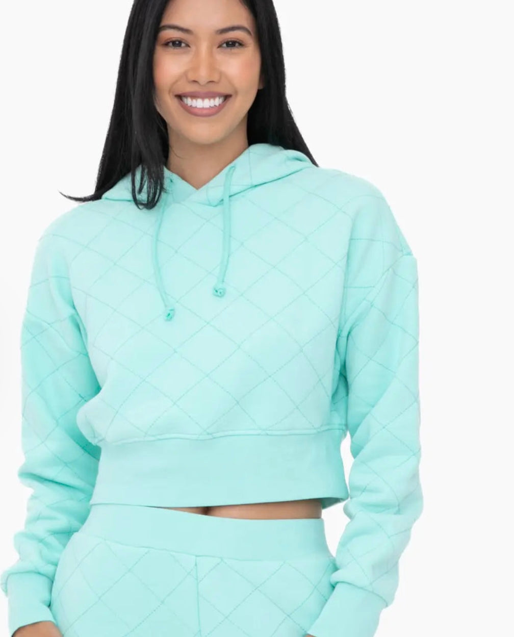 Mono B Quilted Drawstring Hoodie