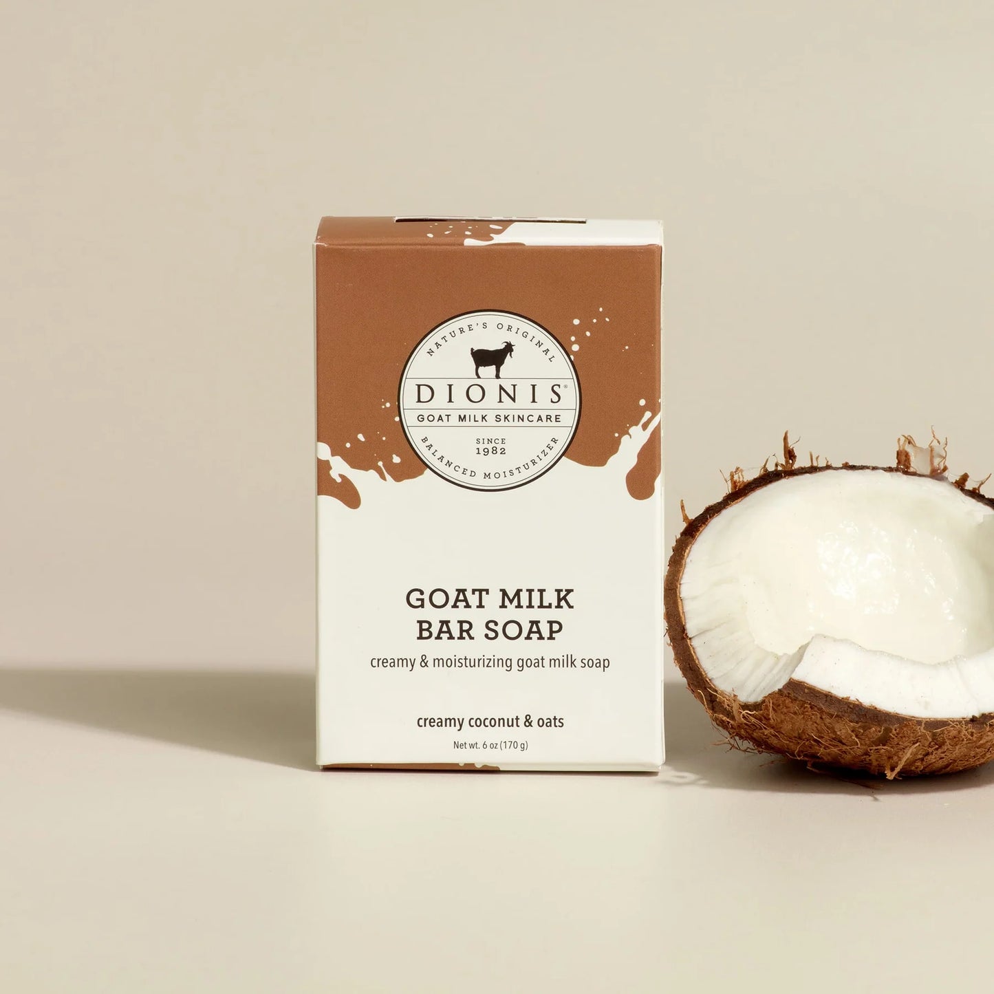 Dionis Goat Milk Bar Soap Creamy Coconut & Oats 6oz