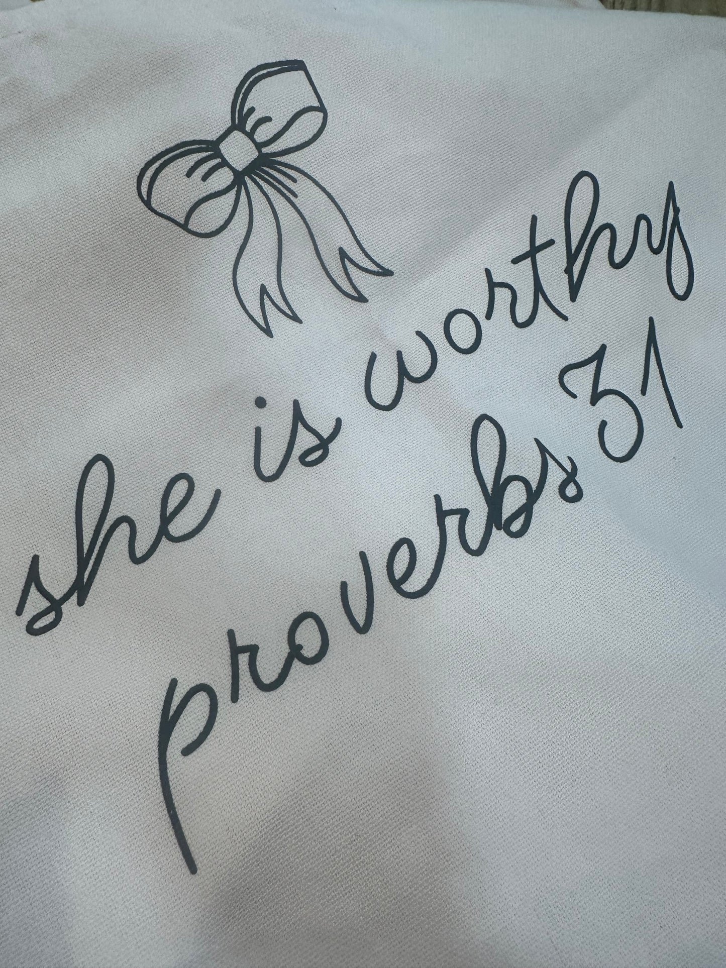 She is worthy proverbs 31 Tote Bag
