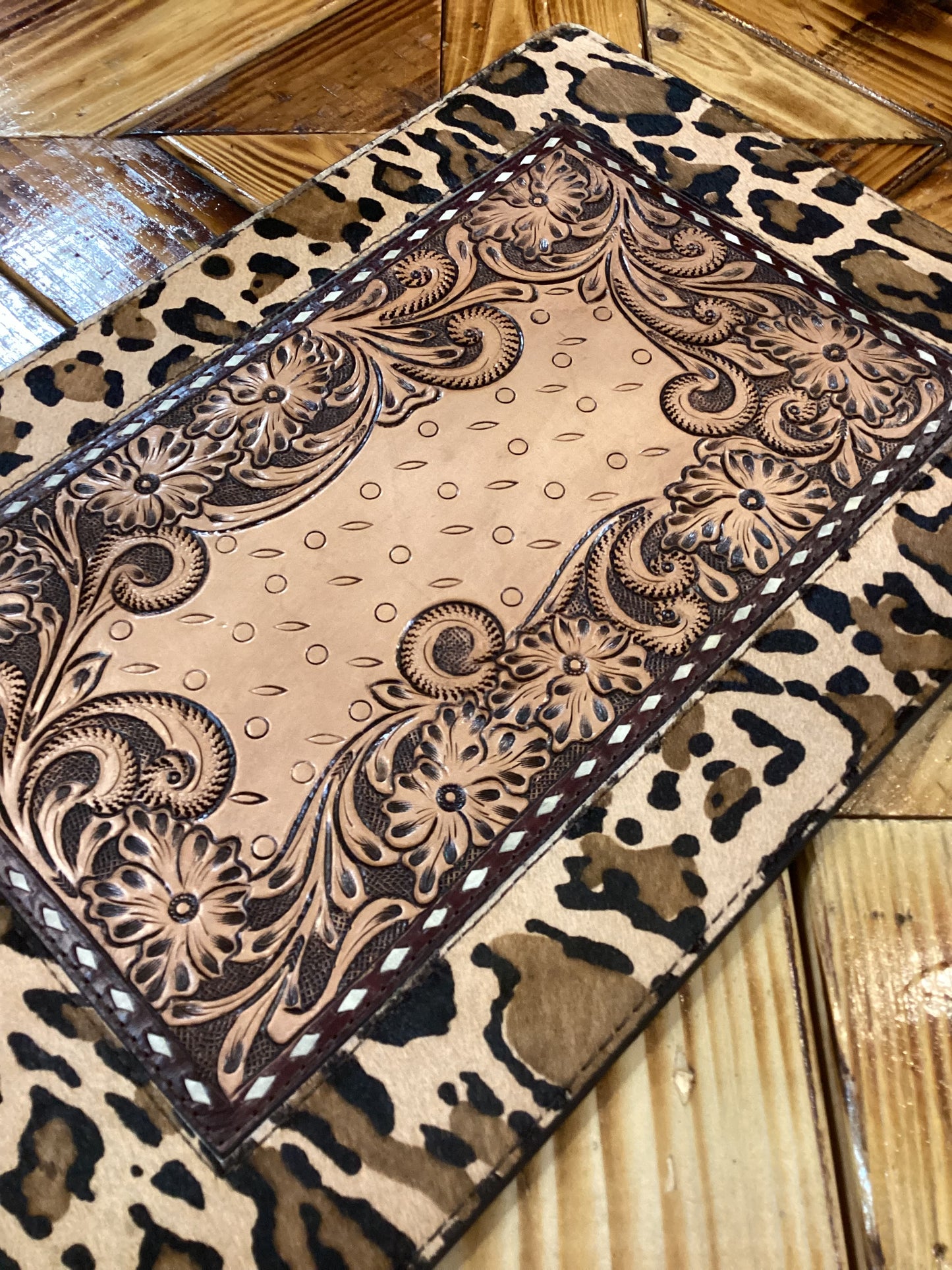 Cheetah and Tooled Leather Placemat