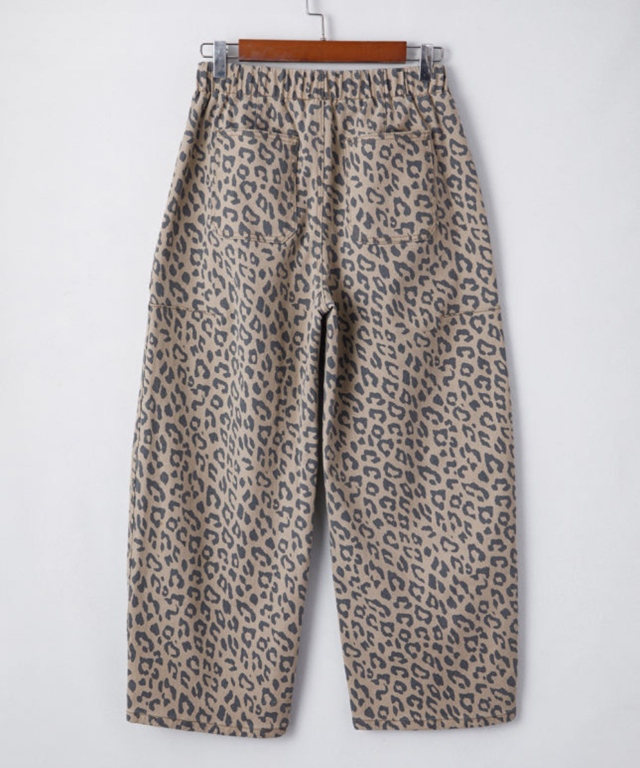 Leopard Print Barrel Jeans