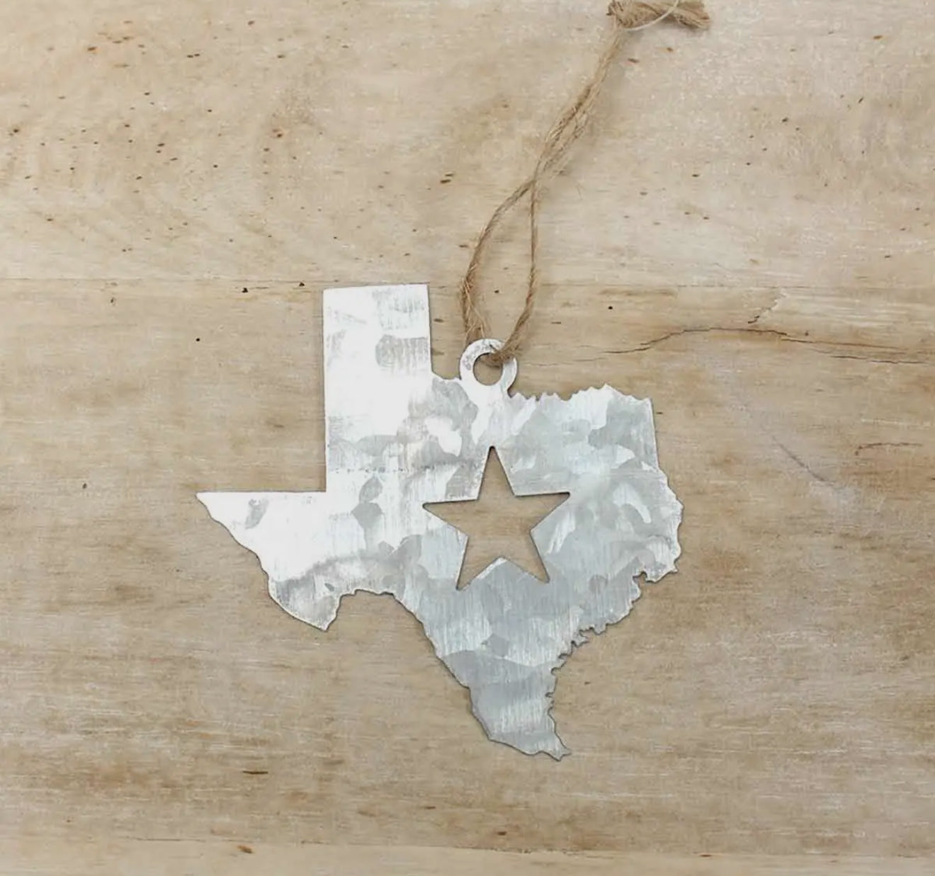 Galvanized Texas Ornament