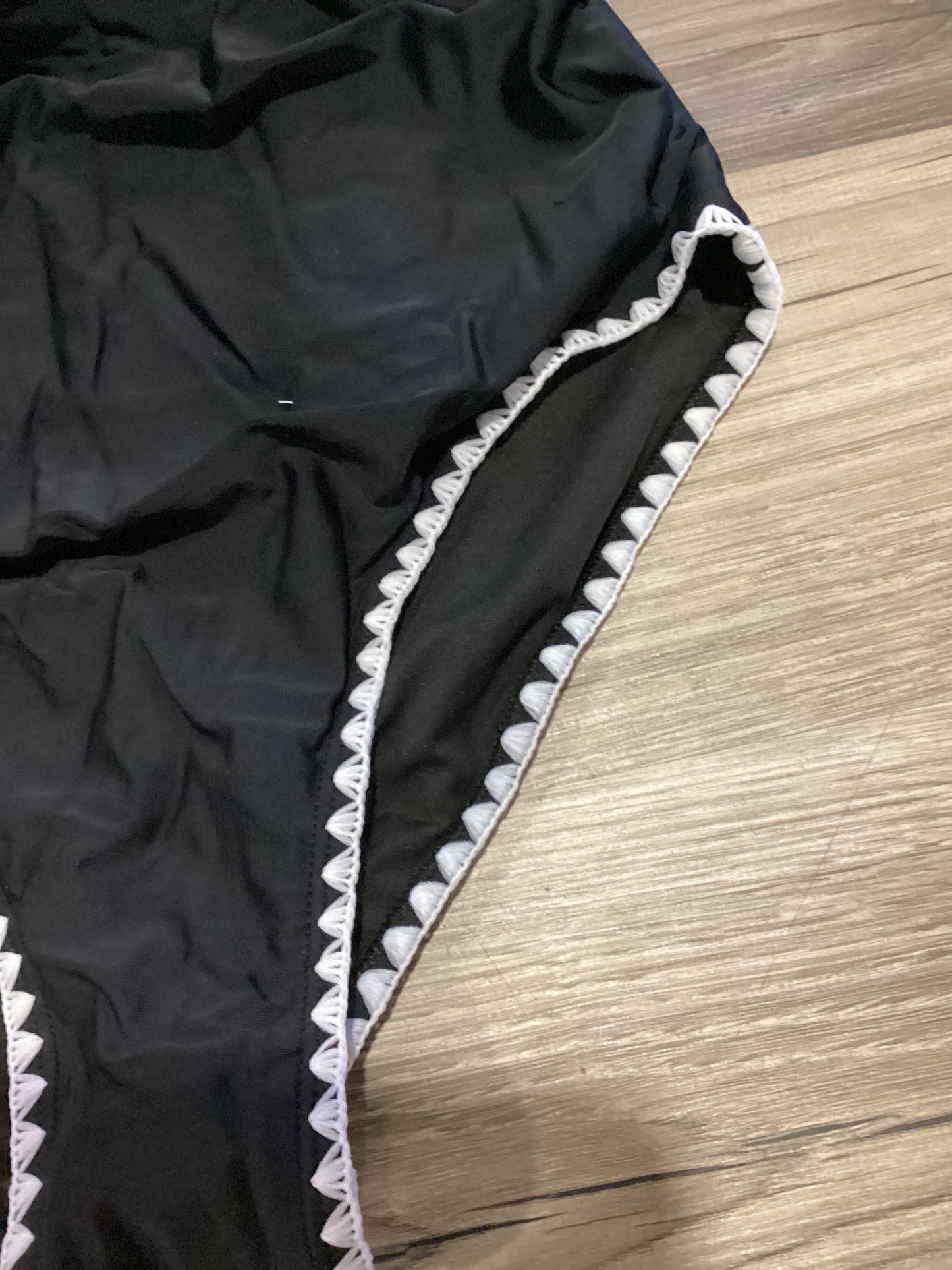 Black Ric Rac Trim Cutout One Piece Swimsuit