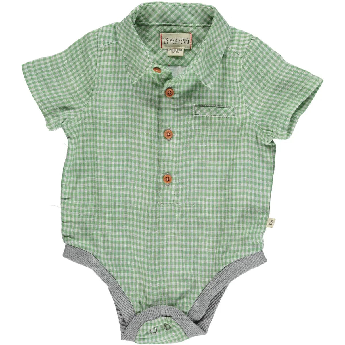 Me & Henry London Checkered HELFORD PLAID WOVEN ONESIE 12 -18 mo