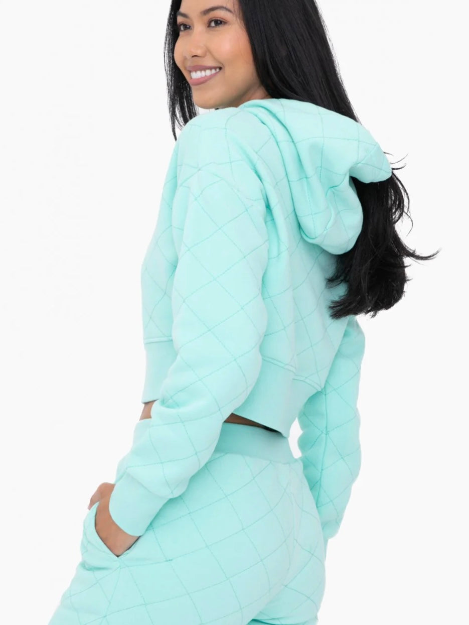 Mono B Quilted Drawstring Hoodie