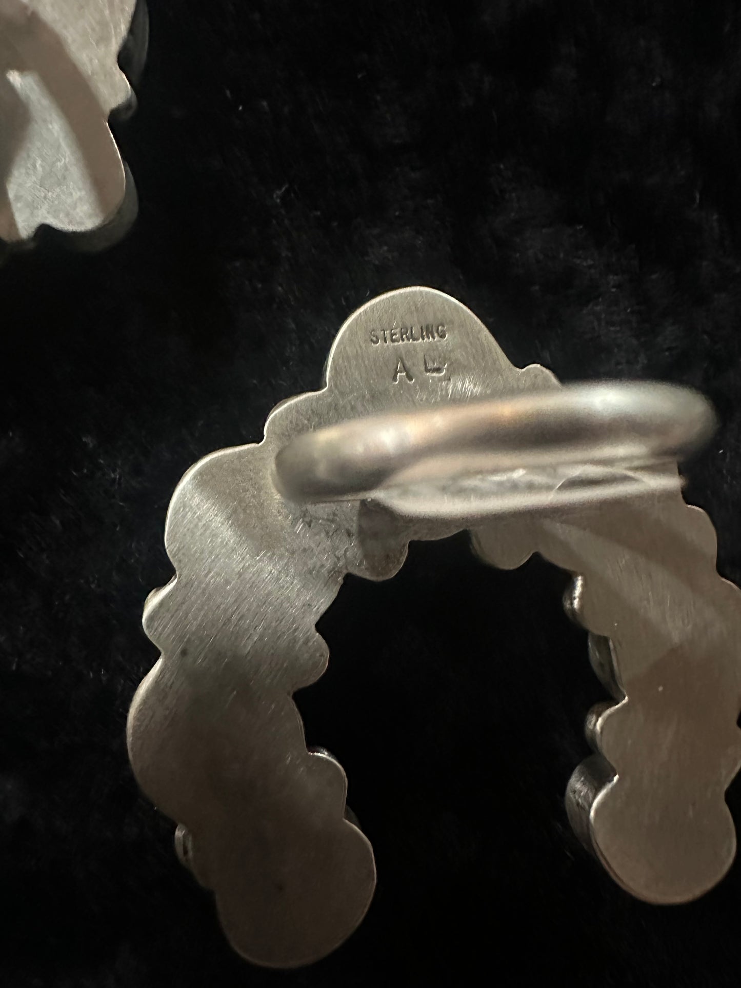 Sterling Silver Navajo Marked Handmade Naja Kingman Adjustable Ring