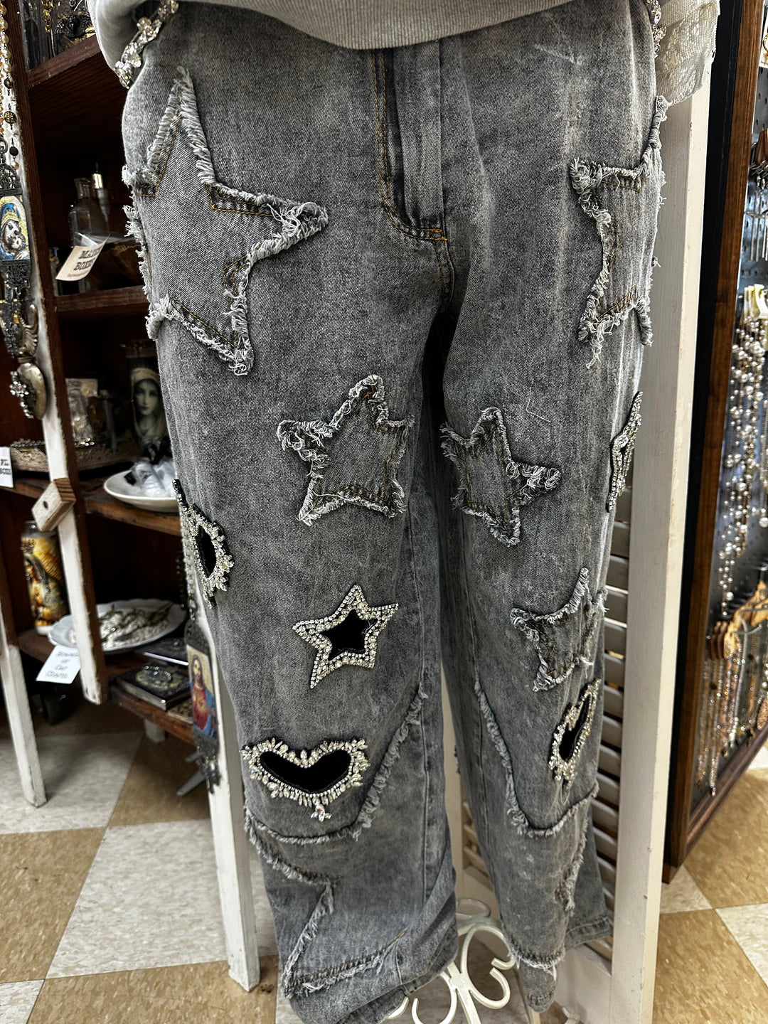 STARS & HEARTS BLING SPARKLE JEANS-A Rare Bird