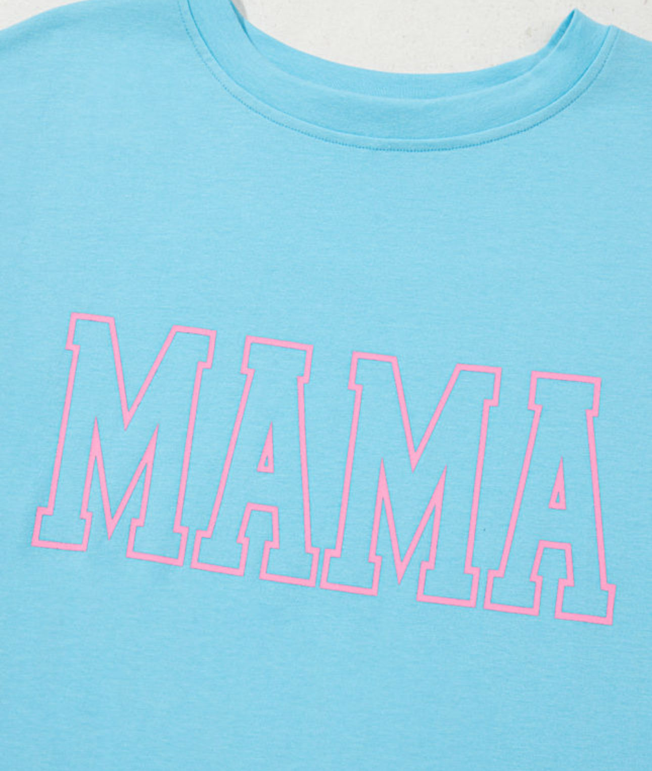 MAMA Letter Graphic Neon T Shirt