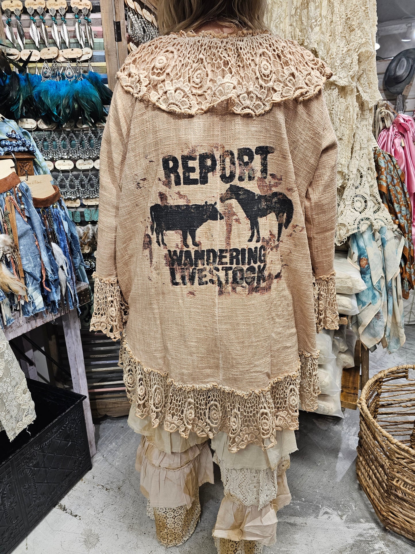 Burlap Wandering Livestock ONE SIZE