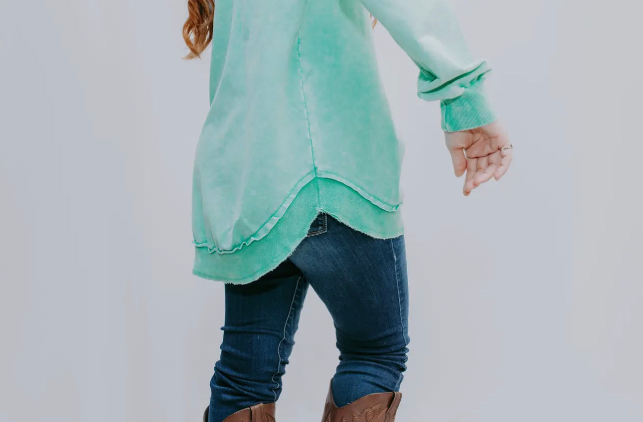 Basic Acid Washed HiLow Sweatshirt