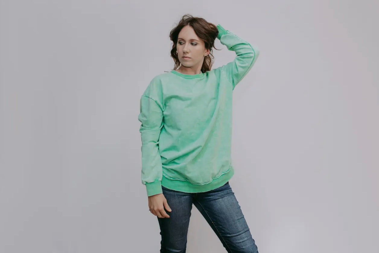 Basic Acid Washed HiLow Sweatshirt
