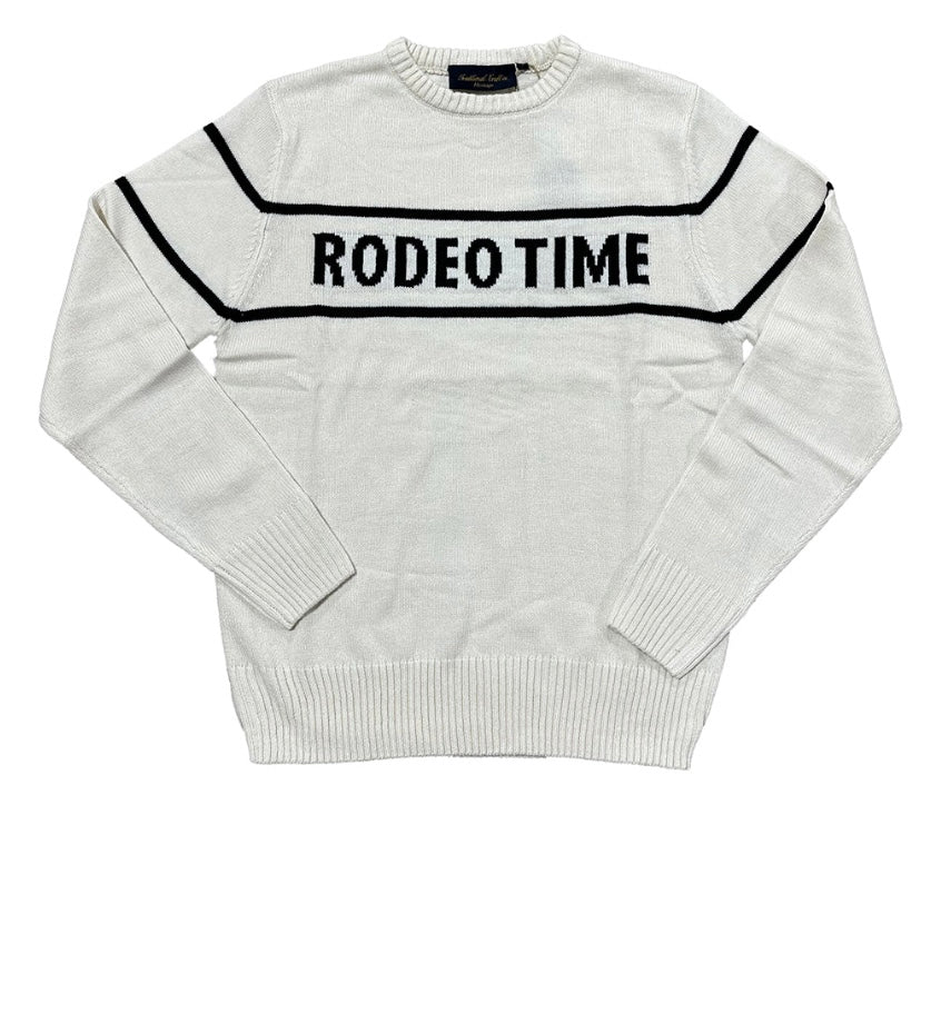 Rodeo Time Cream and Black Sweater
