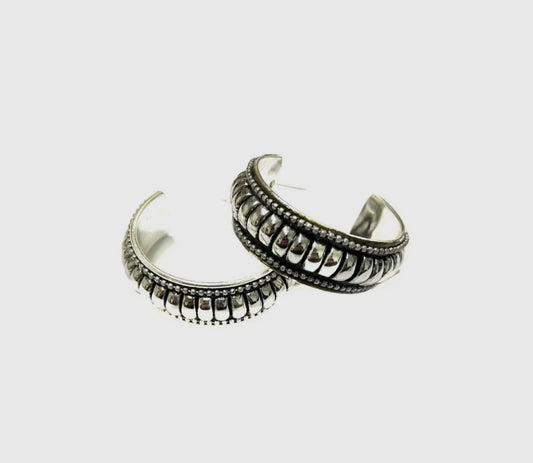Western Bubble Textured Hoop Earrings