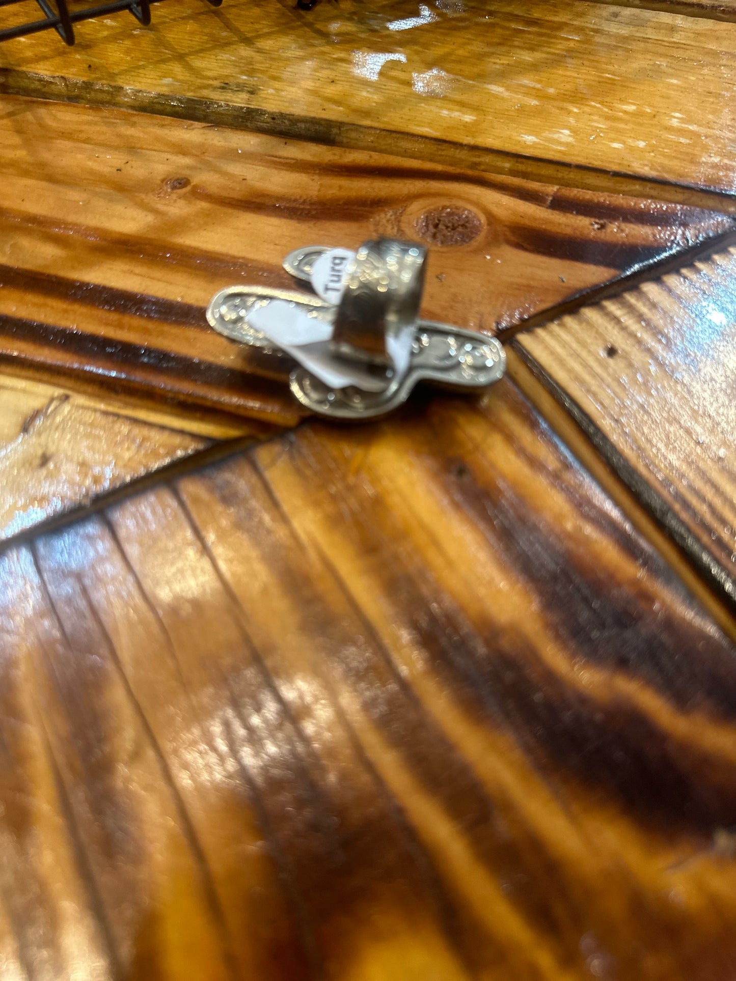 Bone & Turquoise Cactus Adjustable Ring