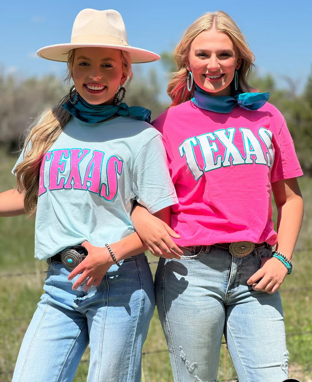 Texas In Glitter With Metallic Puff Tee