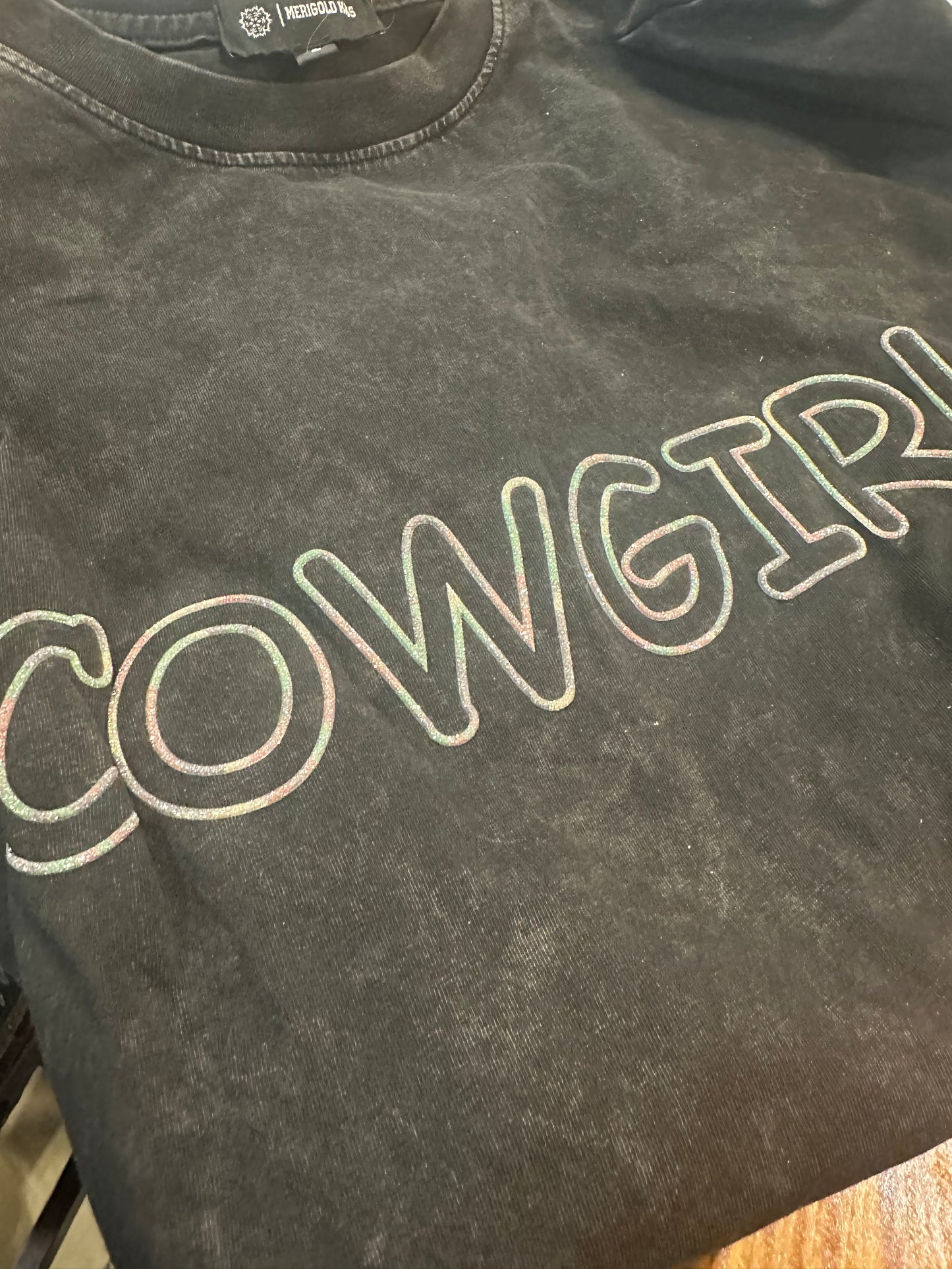 COWGIRL Embellished Mineral Washed Tee