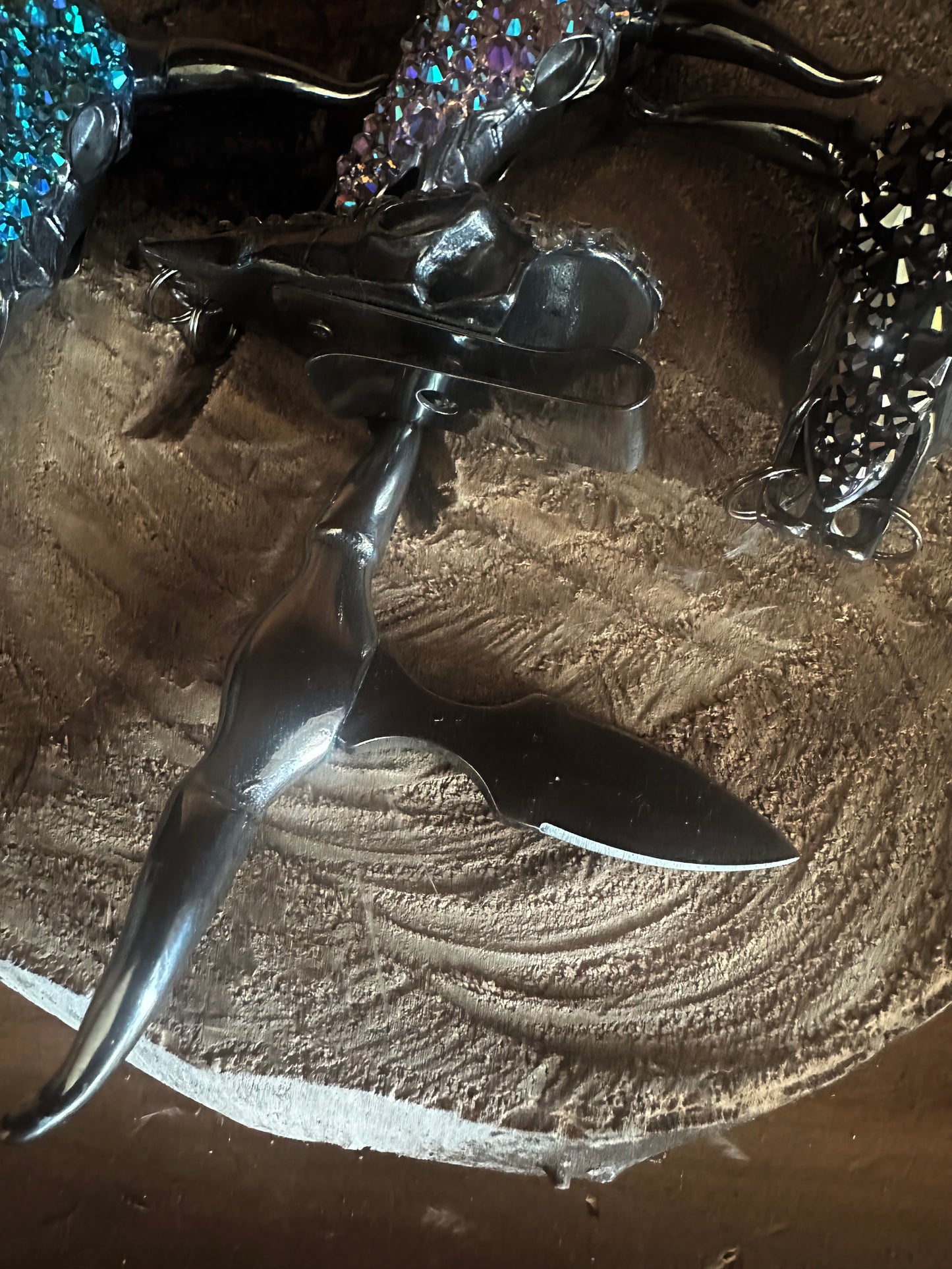 Crystal Steer Head Push Knife