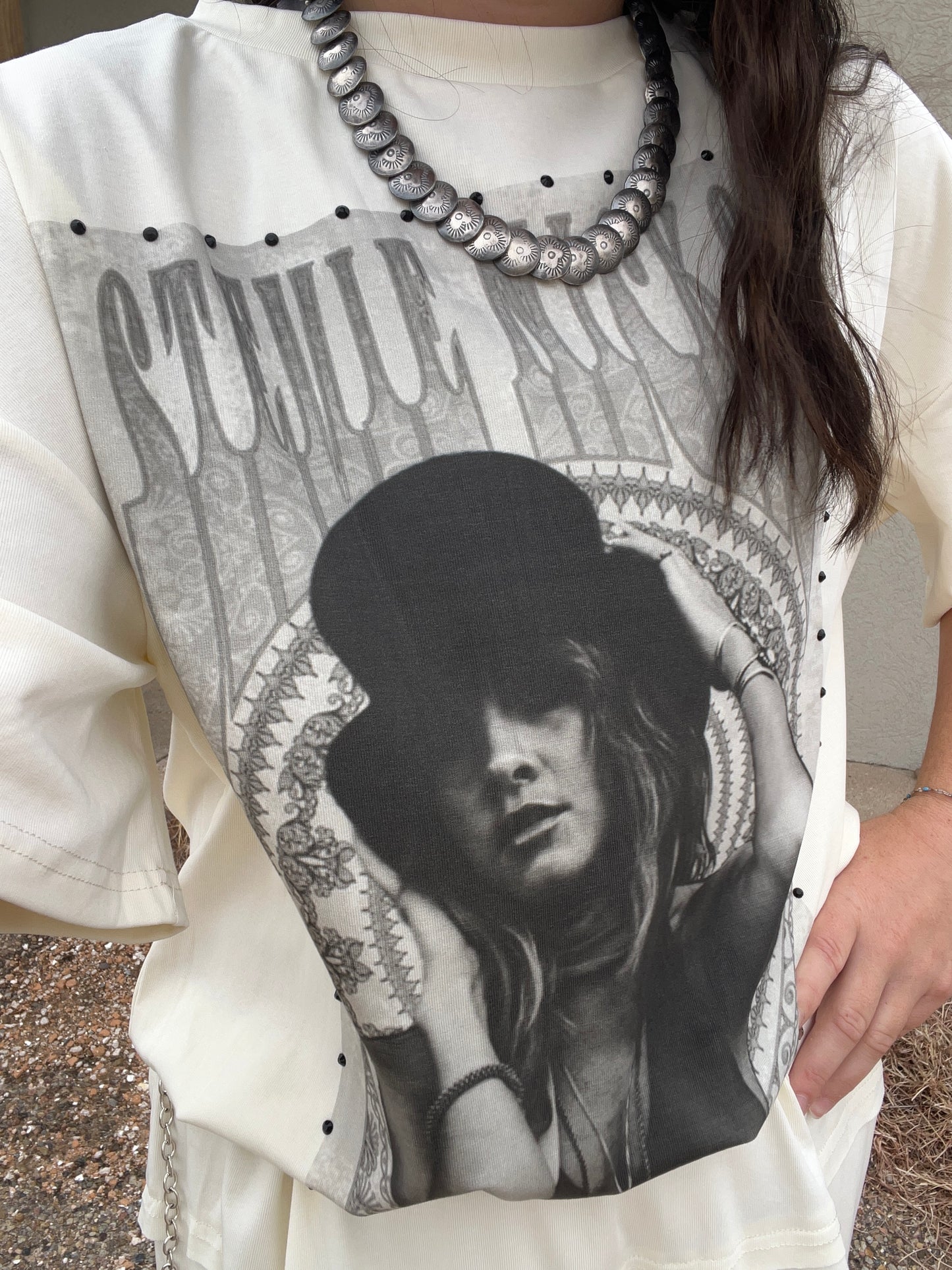 Stevie Nicks Embellished T-Shirt Dress
