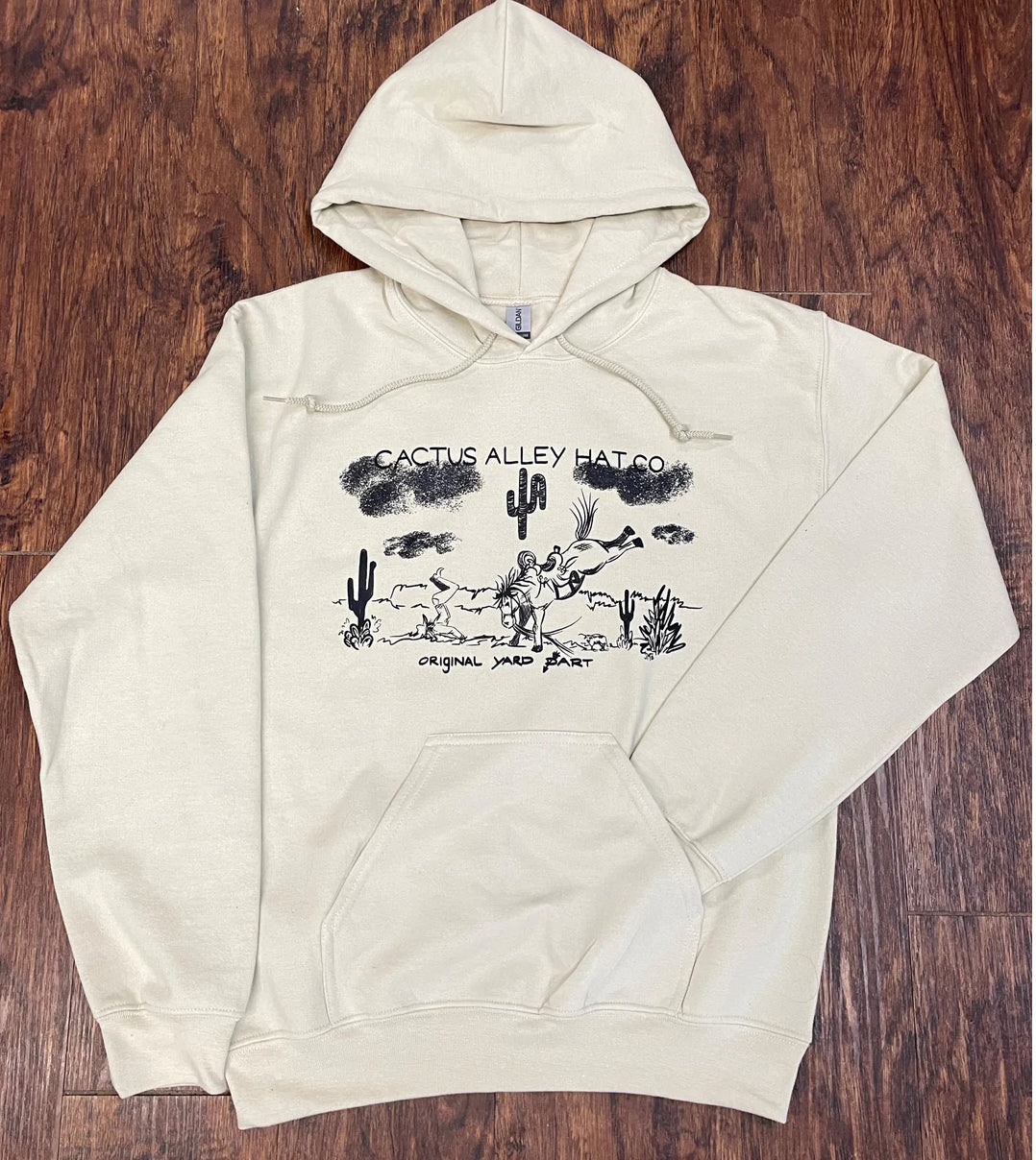 Cactus Alley Hat Co. “Yard Dart" - Tan Adult Hoodie Sweatshirt