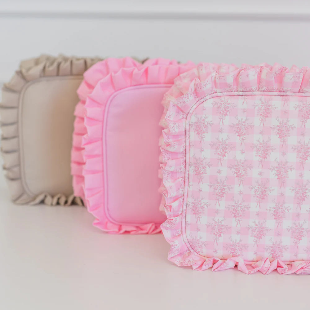 HOLLIS RUFFLED NYLON XL POUCH (monogram available)