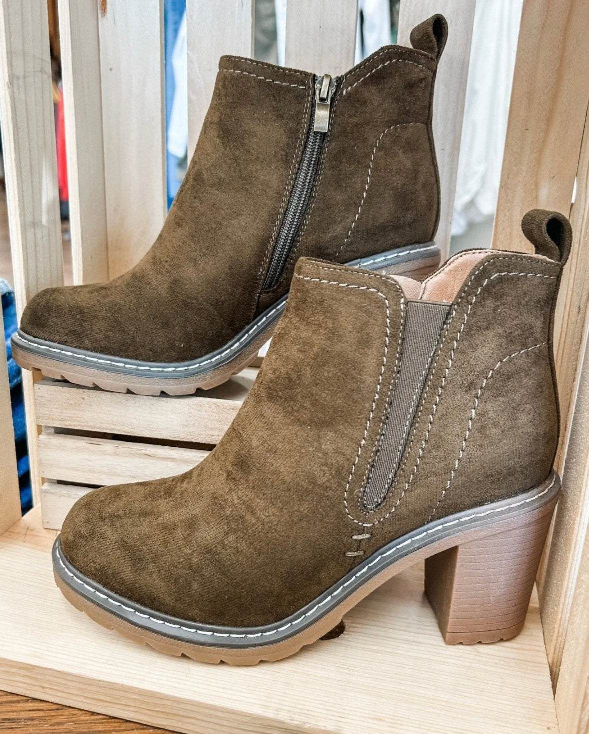 Corky’s Bite Me Olive Booties