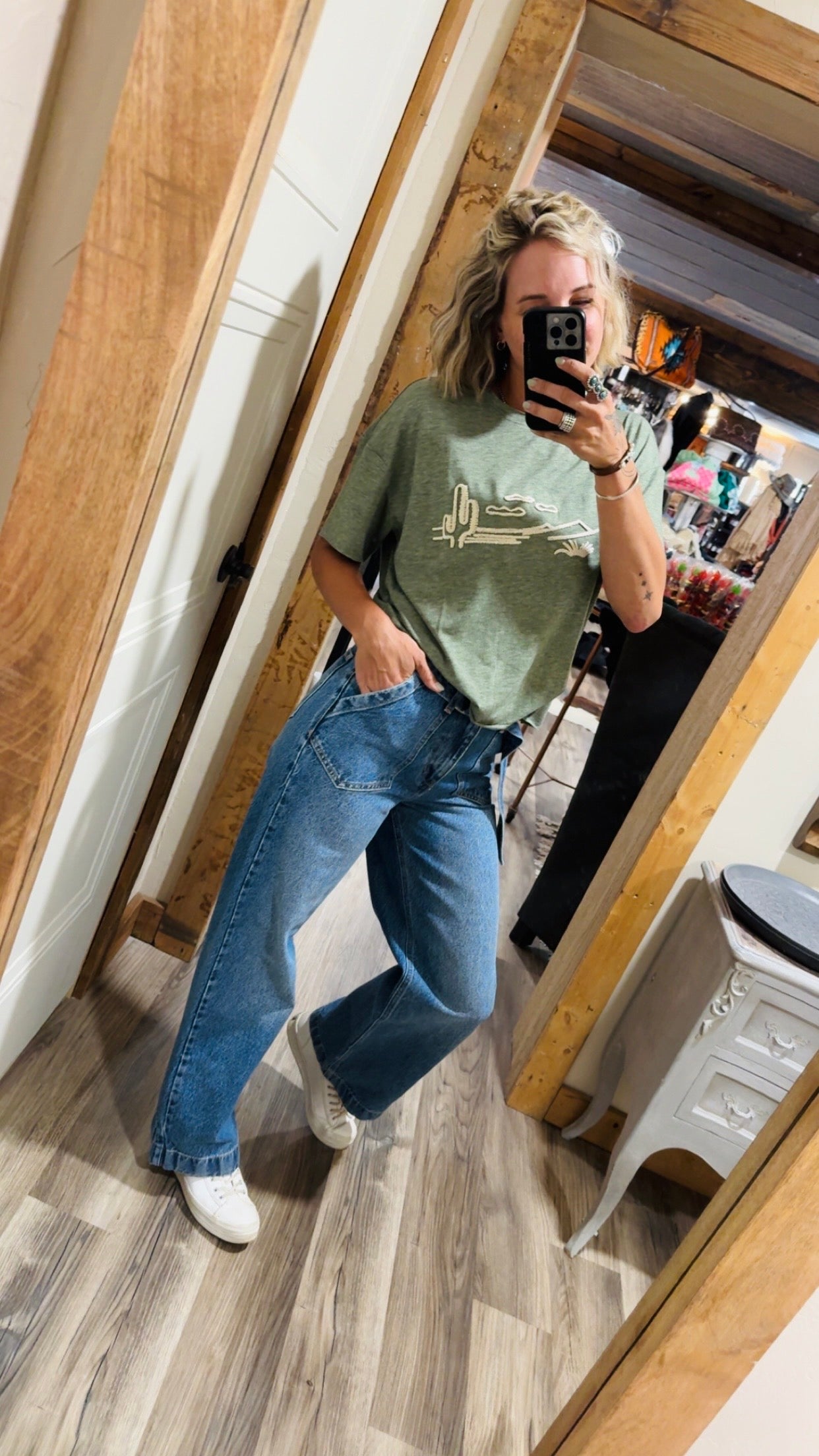 Howdy Hanny Olive Tee