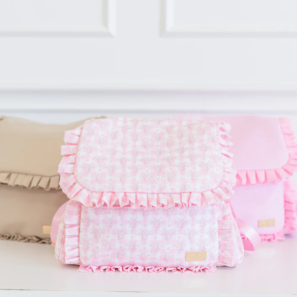 HOLLIS RUFFLED NYLON DIAPERBAG BACKPACK (monogram available)
