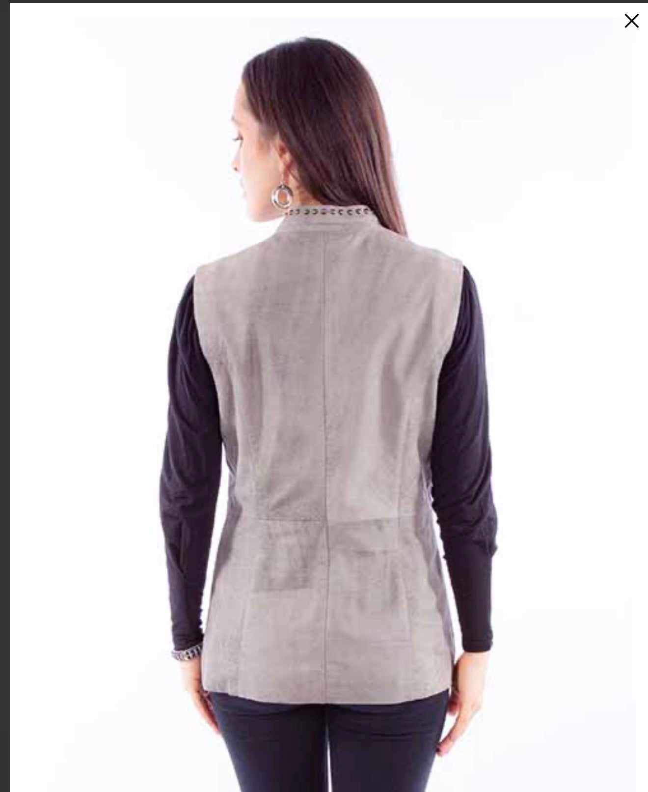 SCULLY LADIES STUDDED LEATHER VEST