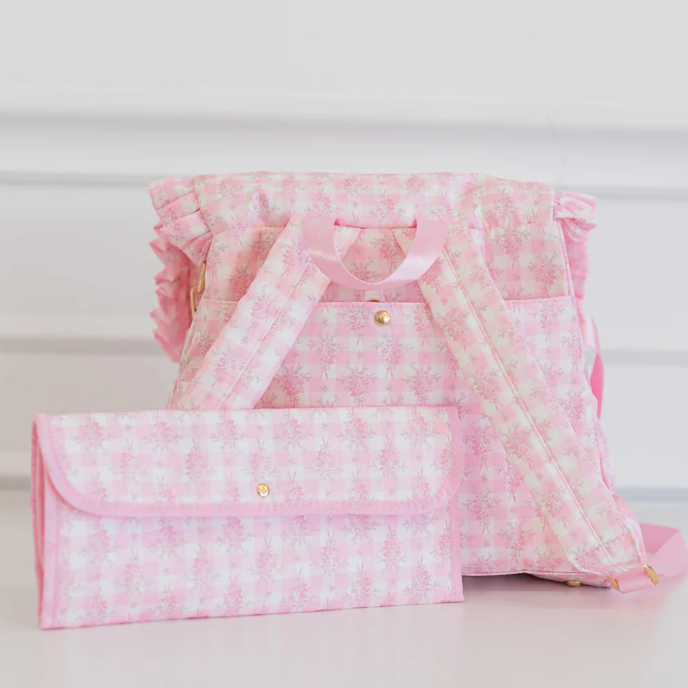 HOLLIS RUFFLED NYLON DIAPERBAG BACKPACK (monogram available)