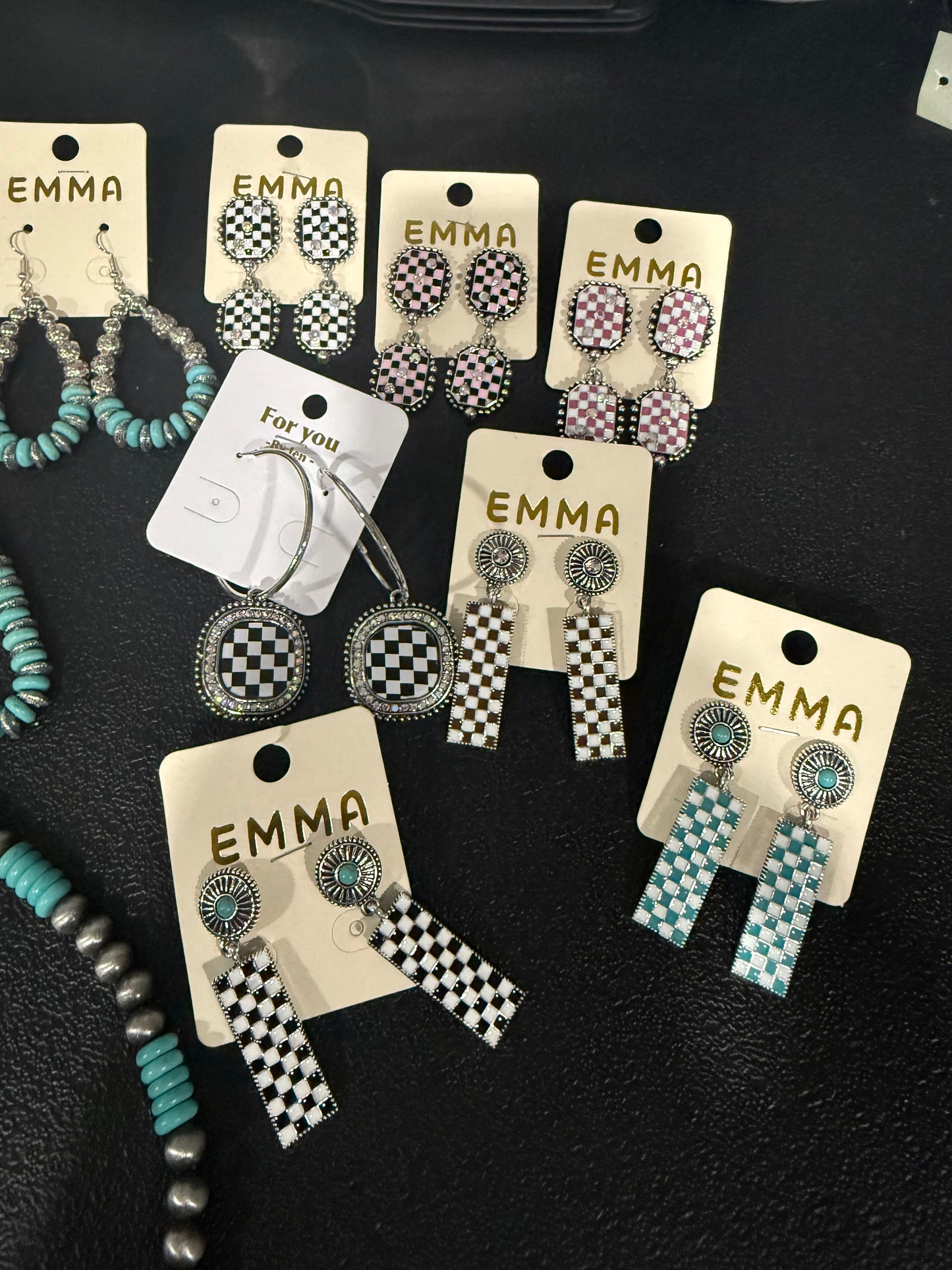 Faux Checked Earrings