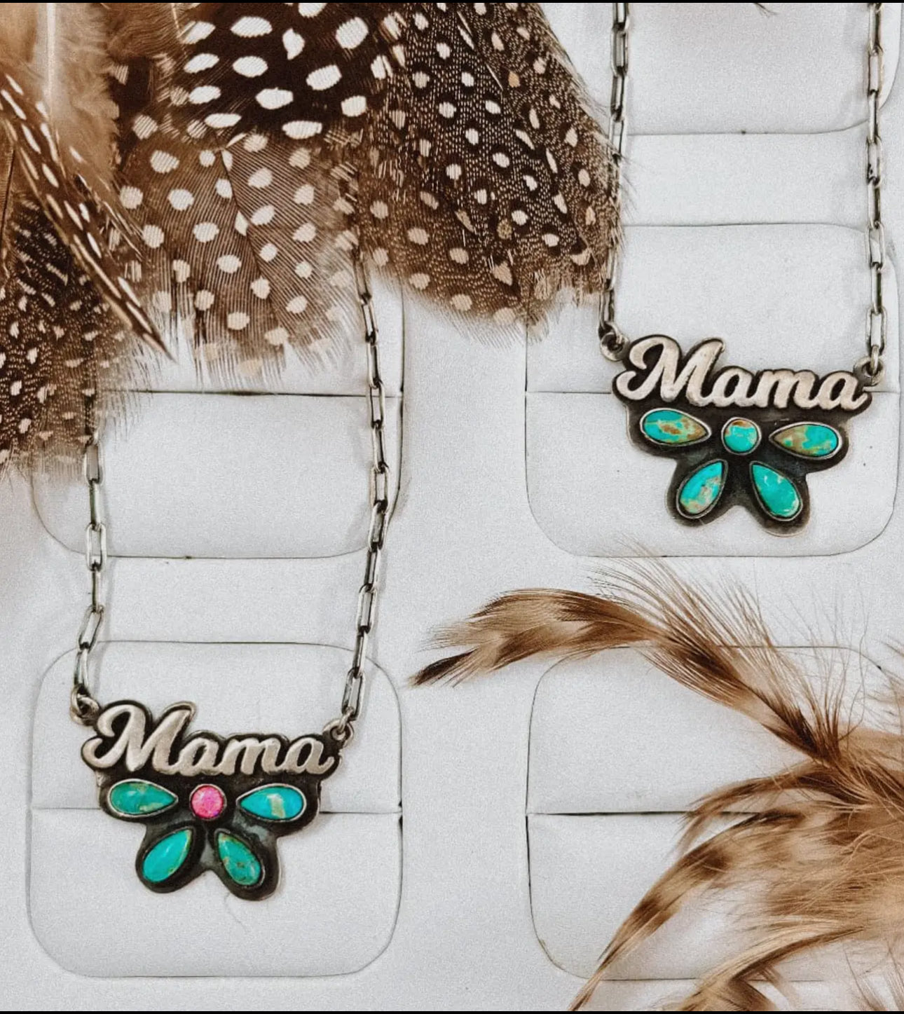 Mama Sterling Silver & Turquoise Necklace