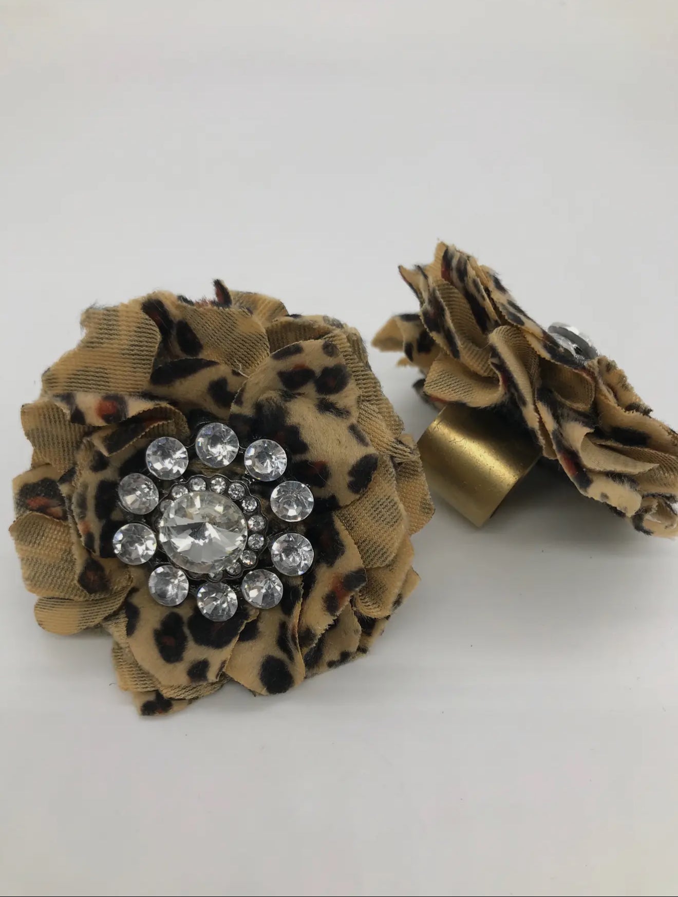 A Rare Bird - Hand Dyed Velvet Flower Rhinestone Slide