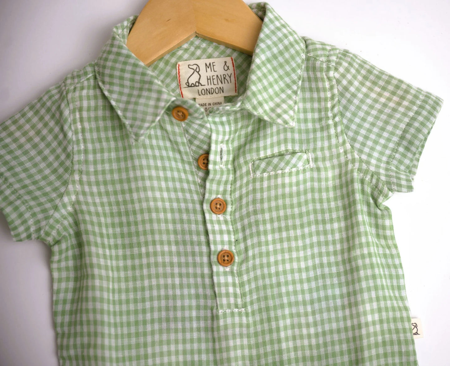 Me & Henry London Checkered HELFORD PLAID WOVEN ONESIE 12 -18 mo