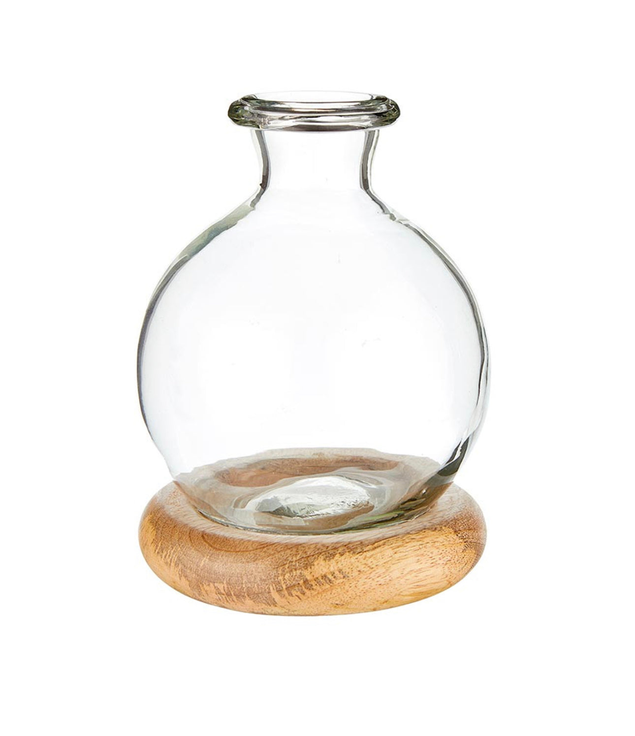 Bud Vase with Wood Base