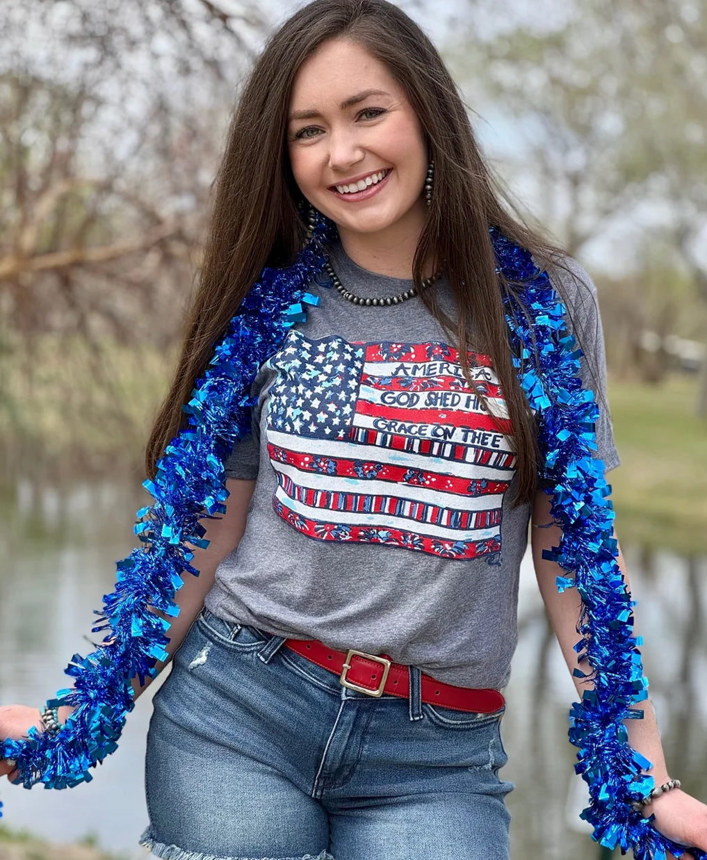 Texas True Callie Ann Stelter American Flag Tee