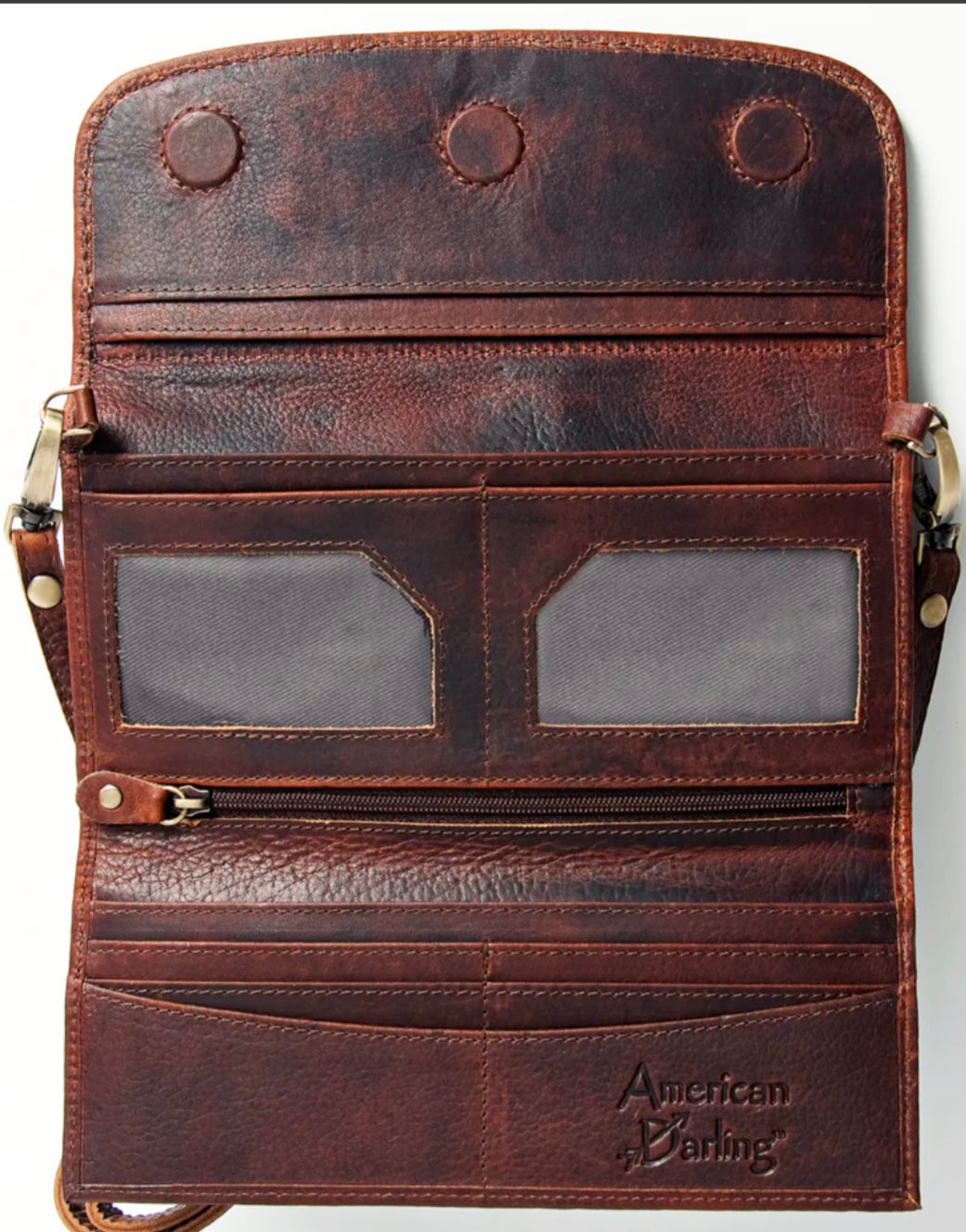 American Darling Hand Tooled and Painted Wallet