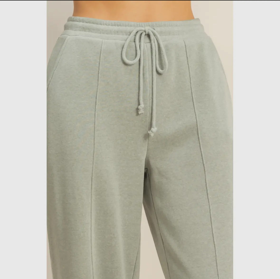 High-Waist Drawstring
Pintuck Pants