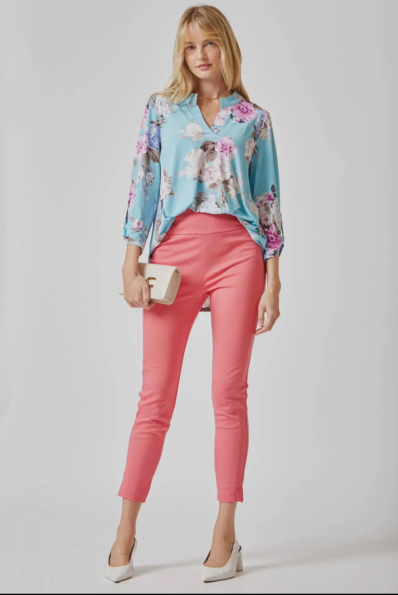 Dear Scarlett 3/4 Sleeve Printed Lizzy Top