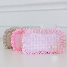 HOLLIS RUFFLED NYLON MEDIUM POUCH (monogram available)