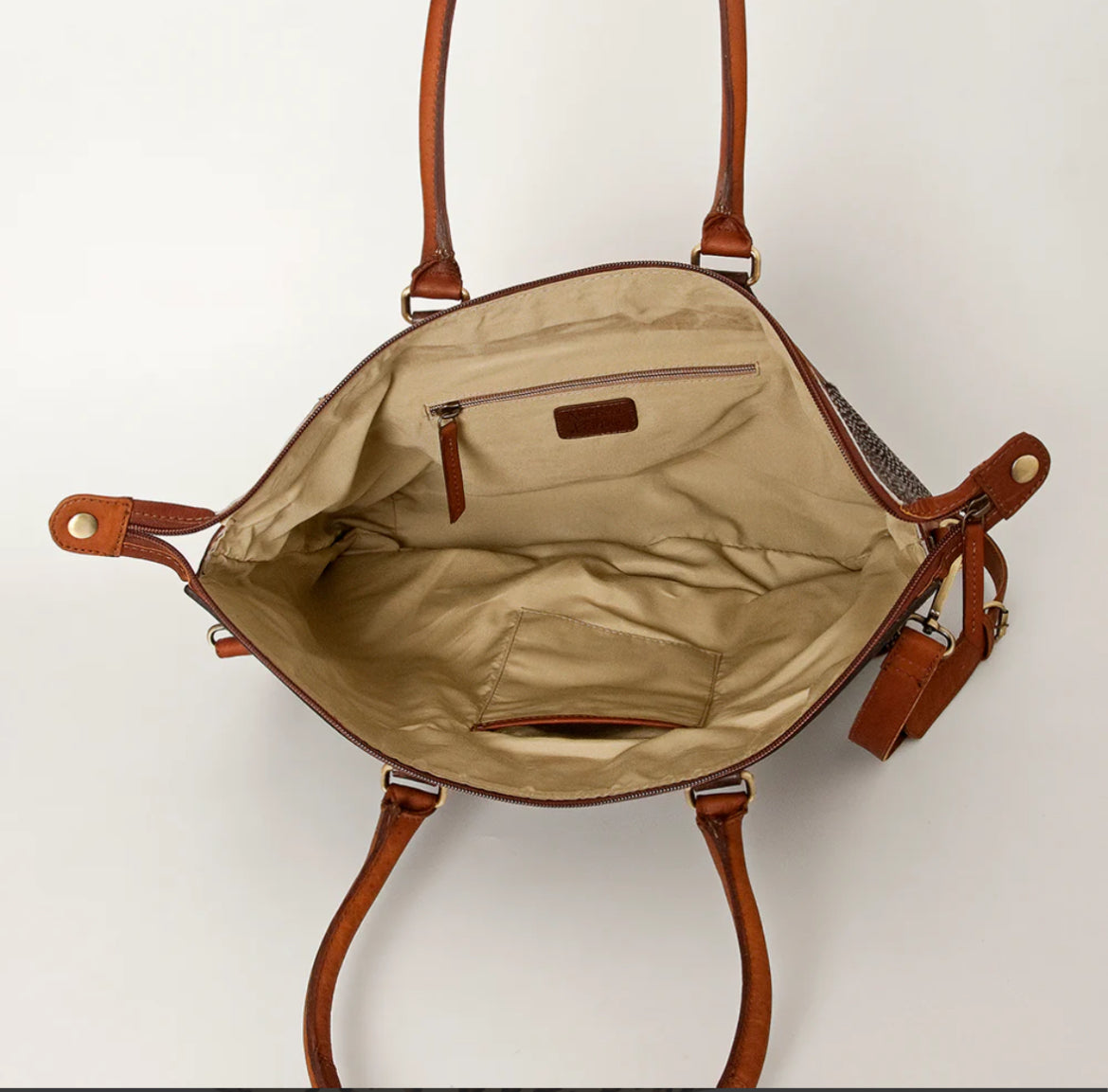 American Darling Tote Genuine Western Leather Women Bag Printed Hair-on Purse