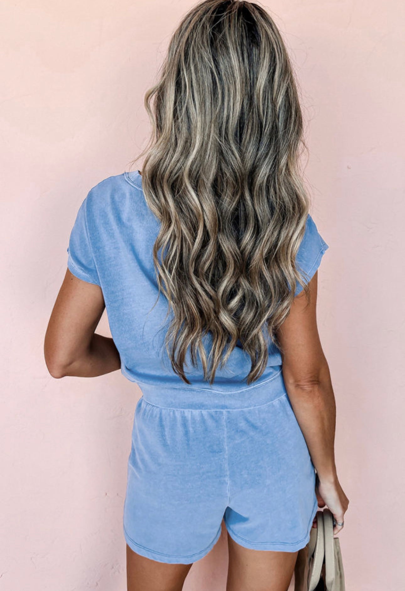 Dusk Blue Mineral Wash Tee and
Drawstring Shorts Set