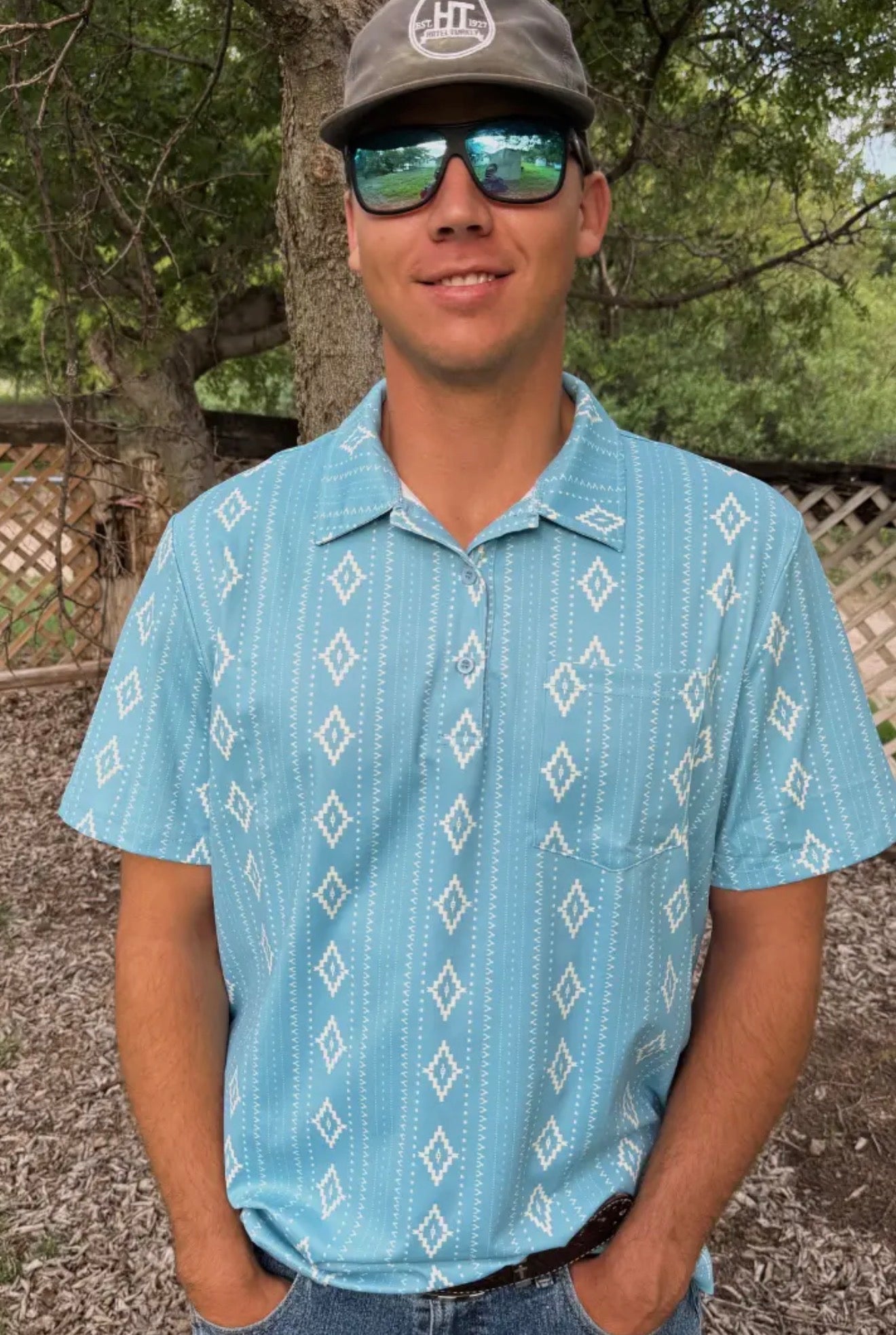 Dusty Blue Men’s Polo Top