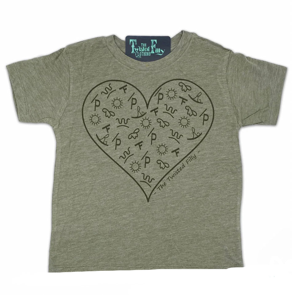 Branded Heart - S/S Infant Tee - Olive 3-6 months