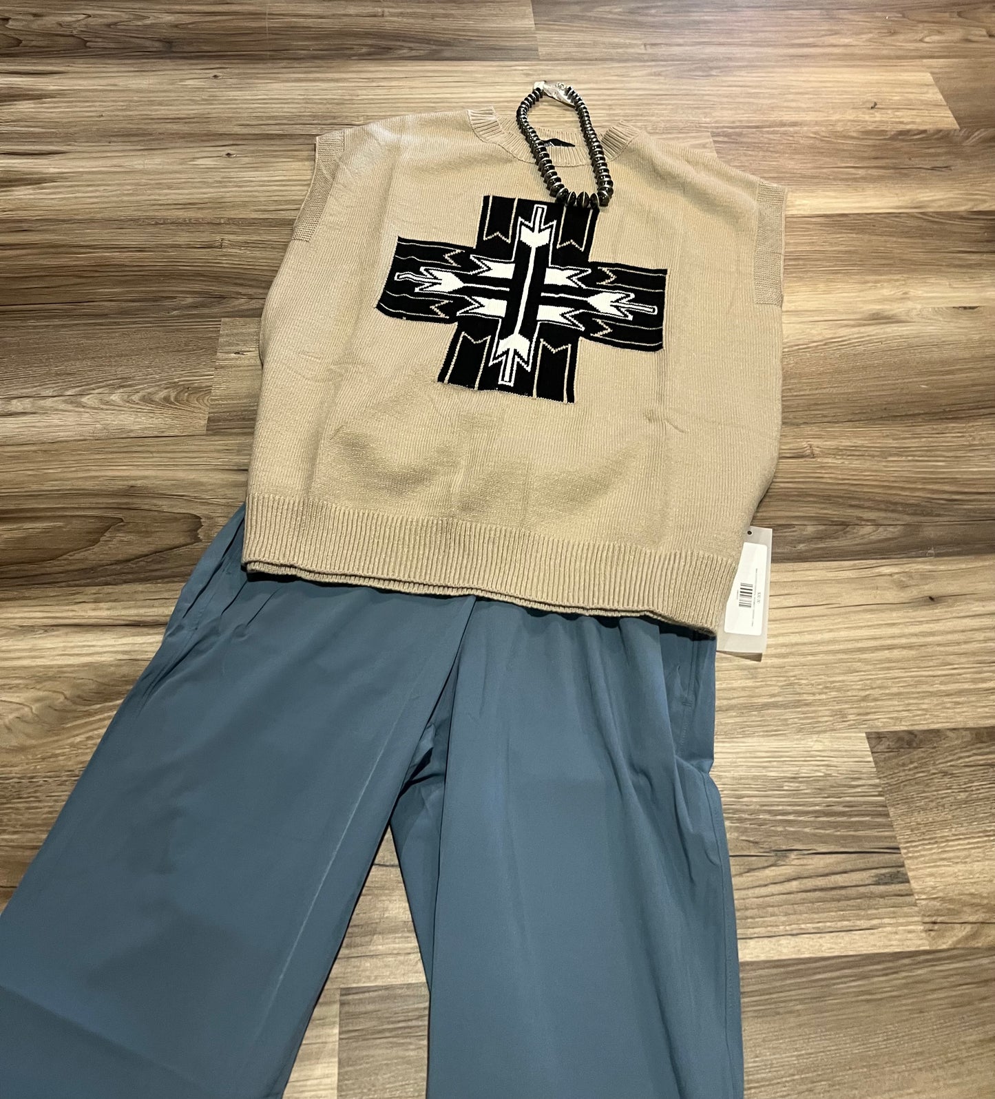 Santa Fe Cross Western Sweater Vest Top